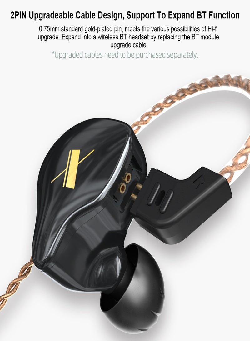 كي زد سماعات أذن KZ EDX مخصصة ذات صوت جهير ثقيل مع خاصية إلغاء الضوضاء، سماعات أذن سلكية مع كابل قابل للفصل للهواتف الذكية ومشغل الموسيقى والكمبيوتر اللوحي (بدون ميكروفون) - Image 2