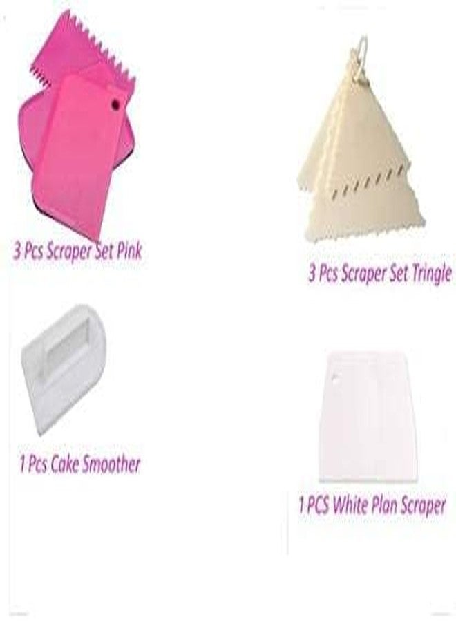 Mass Pro 4 Tipe Cake Scraper Set Baking Smoother & Polisher (Multicolor) - Image 2