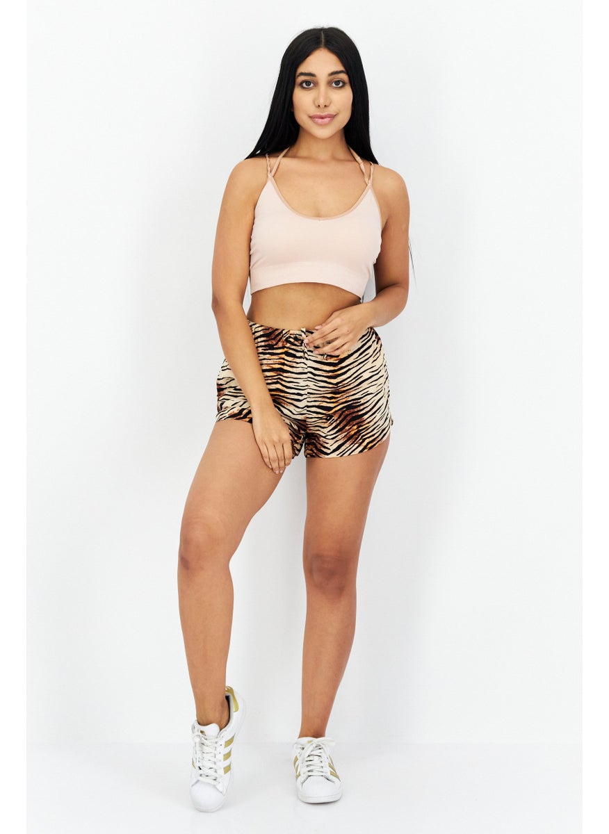 rvca - Women Animal Print Basic Shorts, Black - Image 1