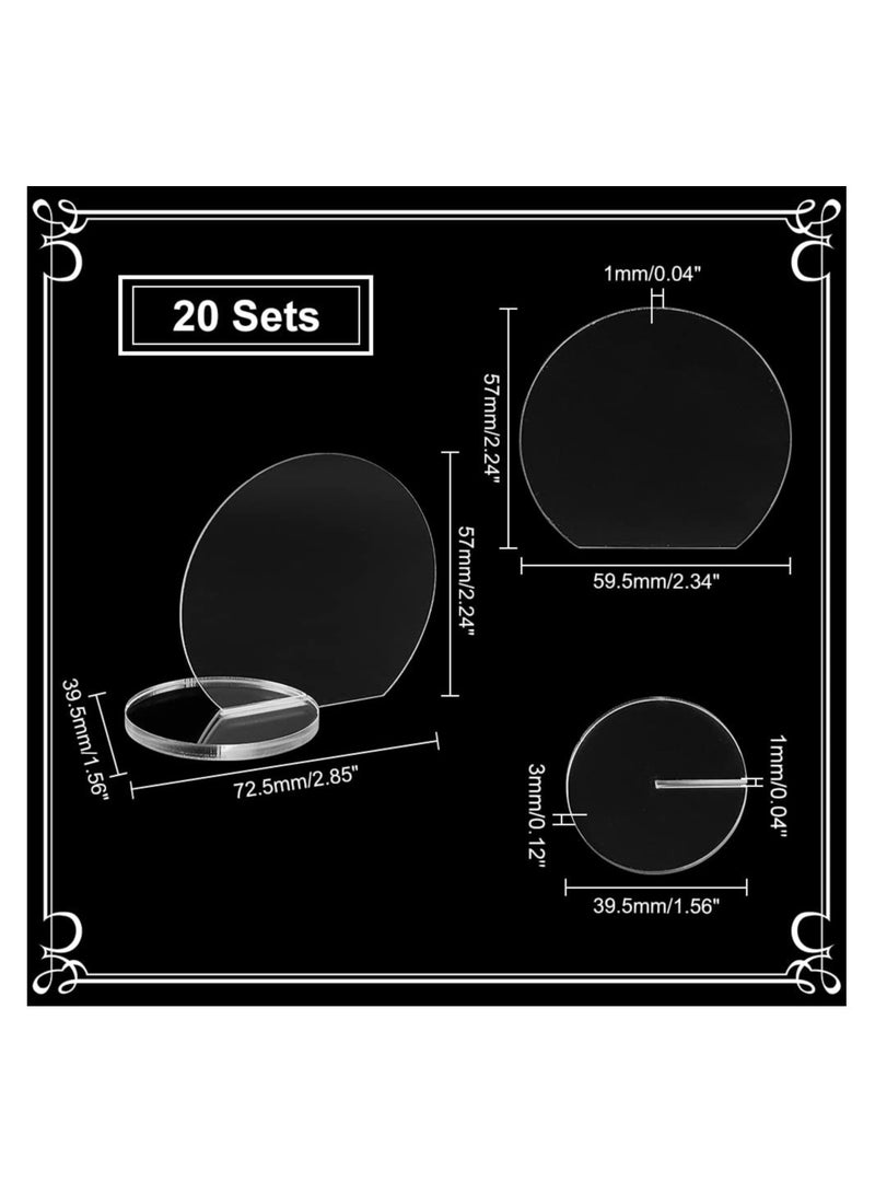 SOLARAE Acrylic Place Cards, Round Wedding Place Card, Holder Acrylic Name Plaque Sign Place Card, Seating Chart Stand Acrylic Circle Table Number Blank with Stand for Wedding Banquet, Clear(20 Set ) - Image 3