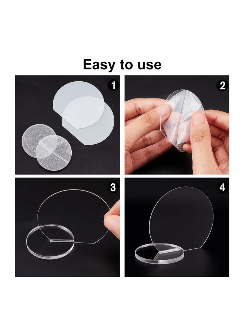 SOLARAE Acrylic Place Cards, Round Wedding Place Card, Holder Acrylic Name Plaque Sign Place Card, Seating Chart Stand Acrylic Circle Table Number Blank with Stand for Wedding Banquet, Clear(20 Set ) - Image 2