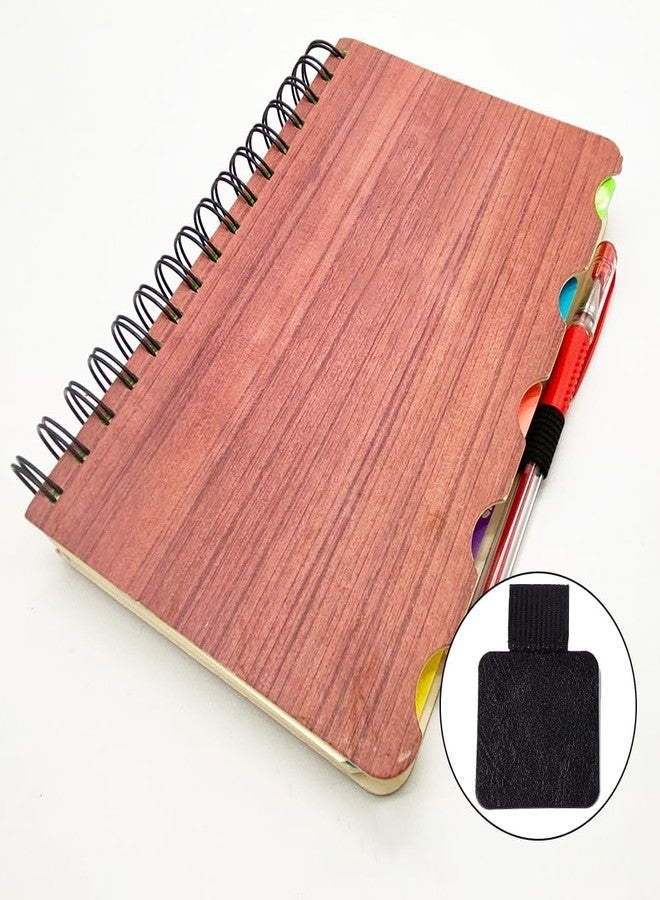 Much Hotter 5 Pcs Pen Loop Holder for Notebooks Journals Planners Tablet Case, Self Adhesive Leather Pencil Holder with Elastic Loop for Pens, Apple Pencil, Stylus Pen -Black - Image 4