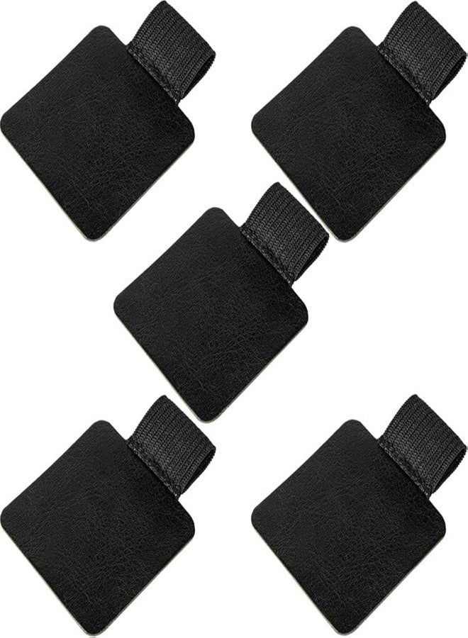 Much Hotter 5 Pcs Pen Loop Holder for Notebooks Journals Planners Tablet Case, Self Adhesive Leather Pencil Holder with Elastic Loop for Pens, Apple Pencil, Stylus Pen -Black - Image 1
