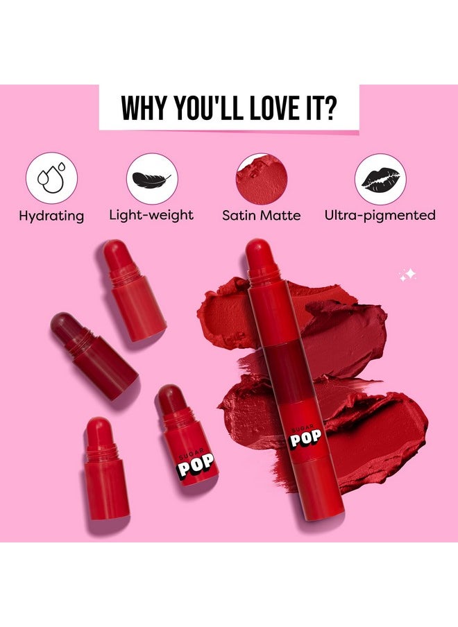 SUGAR POP 4 in 1 Lip Twist | Multi-use Stackable Lipsticks for Women | Enriched with Castor Oil | Satin Matte Hydrating Formula | 6.4gm - 02 Rouge Delight - pzsku/ZFD28E741386278811725Z/45/_/1738306391/6a076176-5168-4dd0-9c81-5e150f3c52eb