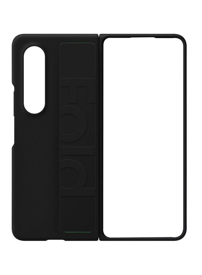 CATANES Samsung Galaxy Z Fold 4 Silicone Grip Cover Case with Wrist Strap Dark Black - Image 4
