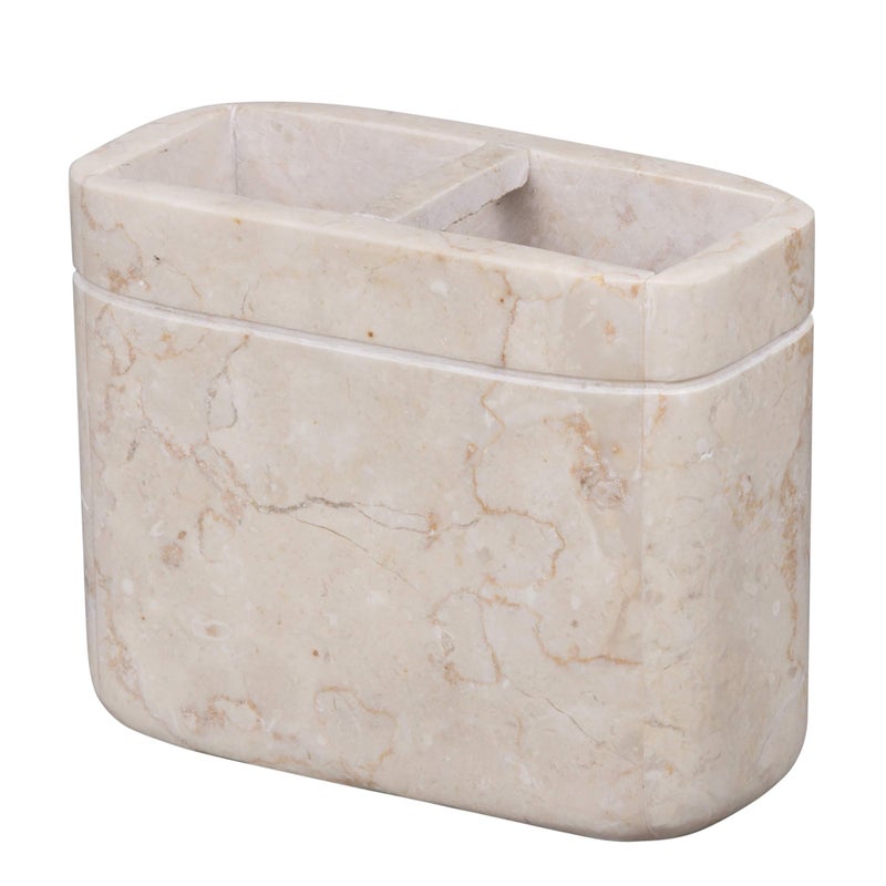 Creative Home Creative Home 74728 Natural Champagne Marble Stone Toothbrush Paste Tumbler Makeup Brush Holder for Bathroom Countertop Organize 