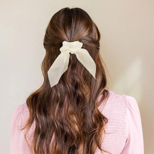 Glaudmeiss 6 PCS Small Silk Scrunchies, Hair Ties with Knotted Bows, Satin Hair Ribbons Elastic Hair Ties for Women Girls, Christmas Gifts - Image 3