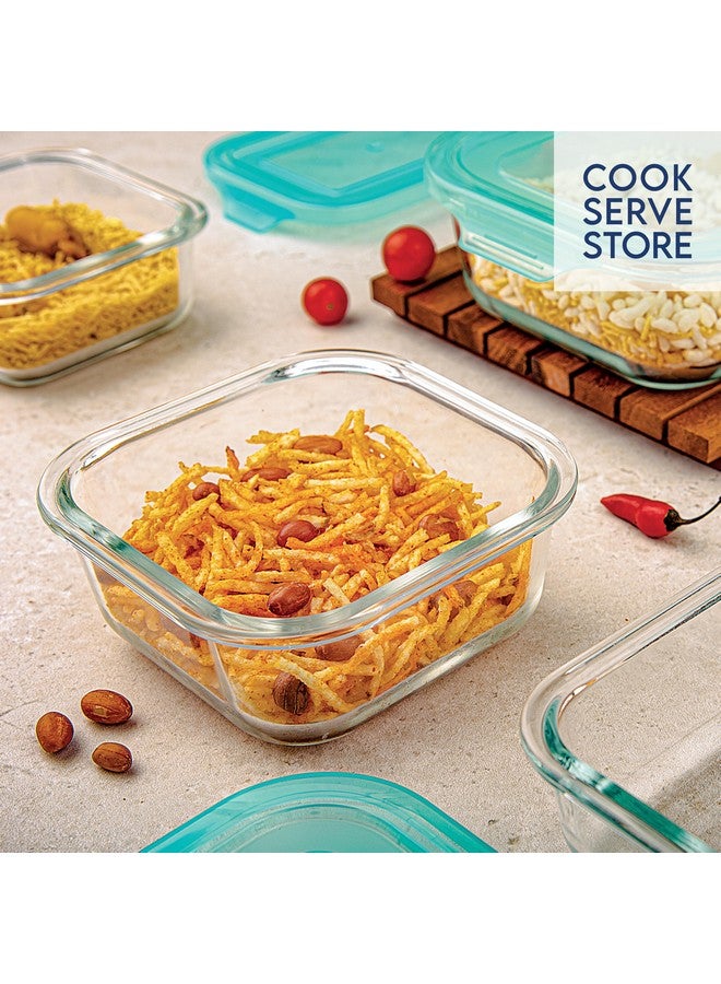 La Opala Cook Serve Store 100% Borosilicate Glass Storage Container | Simply Store with Lid | Square 320 ml | Microwave & Oven Proof | Dishwasher & Freezer Proof | Strong & Durable | Transparent - Image 3
