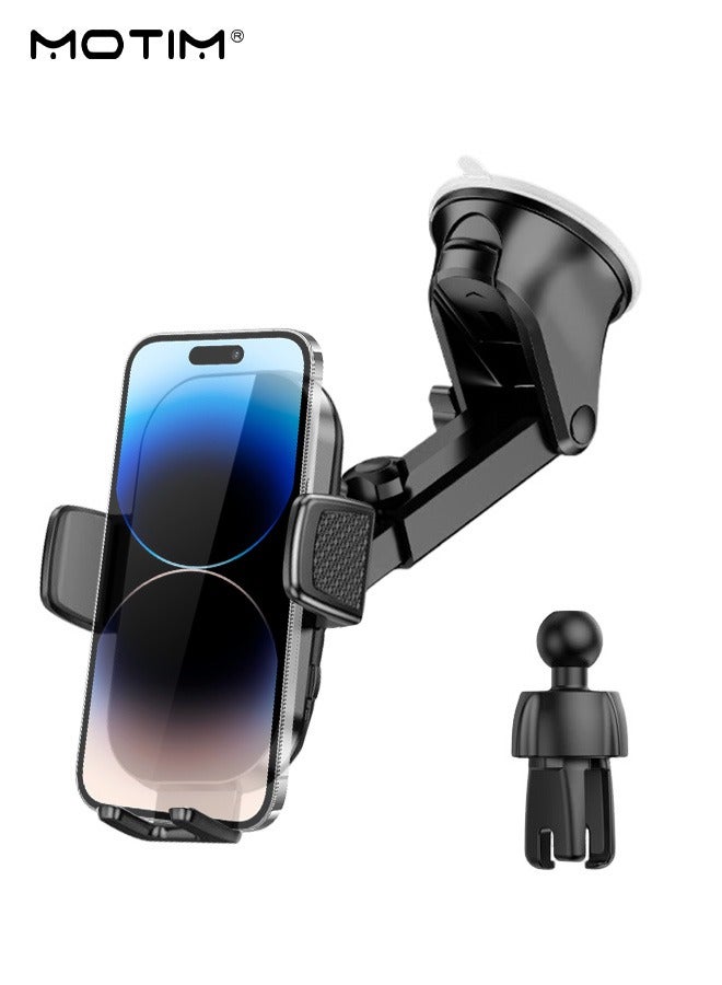 Motim 2 In 1 Car Mount For Dashboard/Windshield/Air Vent, Support 15W Fast Charge Car Phone Holder, Car Mobile Holder with Strong Suction Cup, Compatible with Most of Phones - Image 1