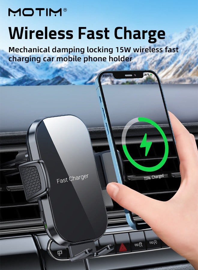 Motim 2 In 1 Car Mount For Dashboard/Windshield/Air Vent, Support 15W Fast Charge Car Phone Holder, Car Mobile Holder with Strong Suction Cup, Compatible with Most of Phones - Image 3