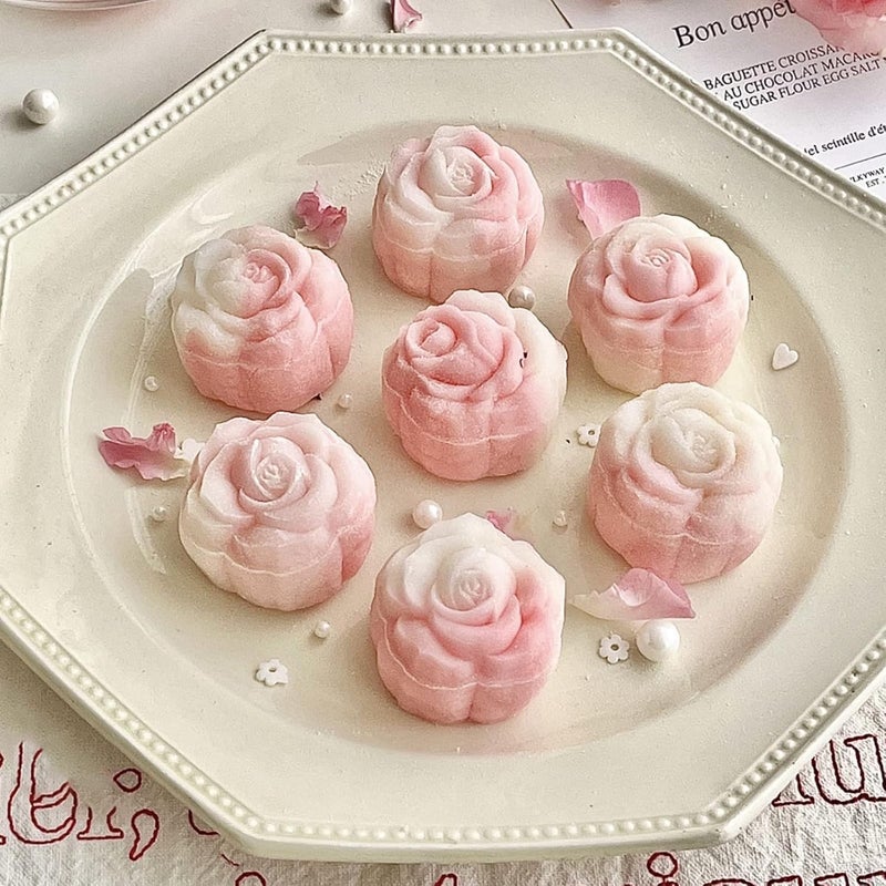 Bamutu 2 Pack Rose Silicone Molds 6 Cavity Large Rose Flower Mold for Chocolate, Candy, Cupcakes, Pudding, Muffins, Ice Cube, Resin & Candle Soap DIY, Food Grade Non-Stick Flexible Bakeware (Purple) - Image 5