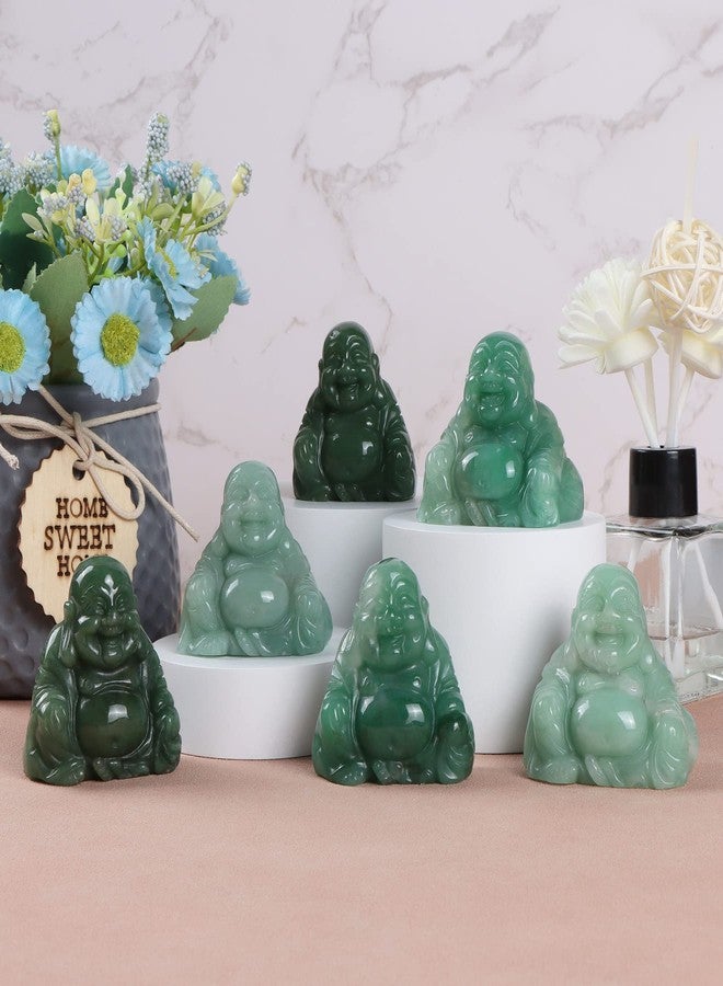 Artistone 2 inch Laughing Buddha Statue, Healing Crystal Hand-Carved Gemstone Religion Sitting Happy Buddha Figurine Statue Pocket Stone Home Decoration (Green Aventurine) - Image 5