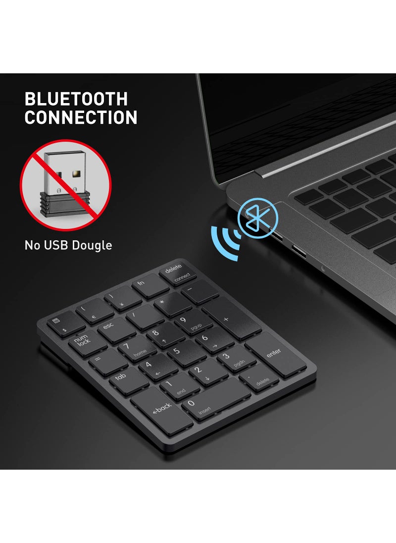 havit havit Bluetooth Number Pad Wireless Numeric Keypad Numpad 26 Keys Portable Mini Financial Accounting Rechargeable Numeric Pad for Windows Laptop Desktop, PC, Notebook (Black)  - Image 3