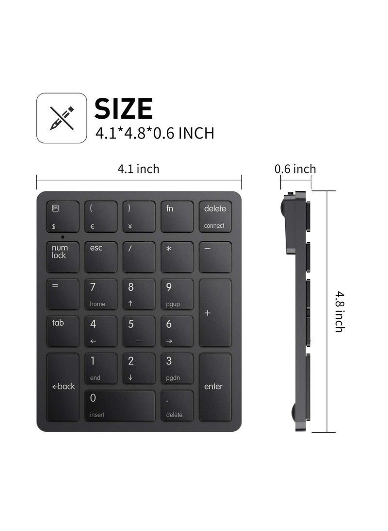 havit havit Bluetooth Number Pad Wireless Numeric Keypad Numpad 26 Keys Portable Mini Financial Accounting Rechargeable Numeric Pad for Windows Laptop Desktop, PC, Notebook (Black)  - Image 5