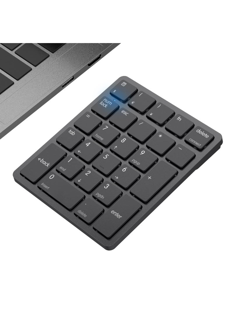 havit havit Bluetooth Number Pad Wireless Numeric Keypad Numpad 26 Keys Portable Mini Financial Accounting Rechargeable Numeric Pad for Windows Laptop Desktop, PC, Notebook (Black)  - Image 1