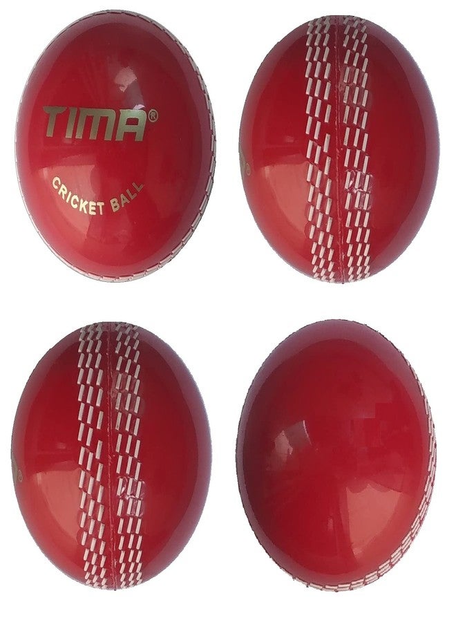 TIMA Sports Fun Poly Hard Synthetic Red Cricket Ball (Red Pack of 4) - Image 1