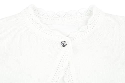 Lilax Little Girls' Knit Long Sleeve Button Closure Bolero Cardigan Shrug 7 Cream - Image 4