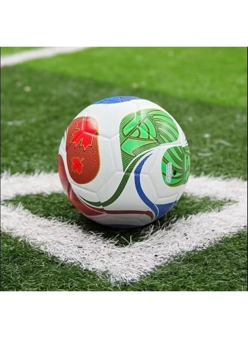 Size 5 World Cup Style Soccer Ball, TPU Wear Resistant Training Football with Air Pump, Inflation Needles & Storage Net, Stable Flight Durable Match Ball for Adults Youths Outdoor Grass Game - Image 3
