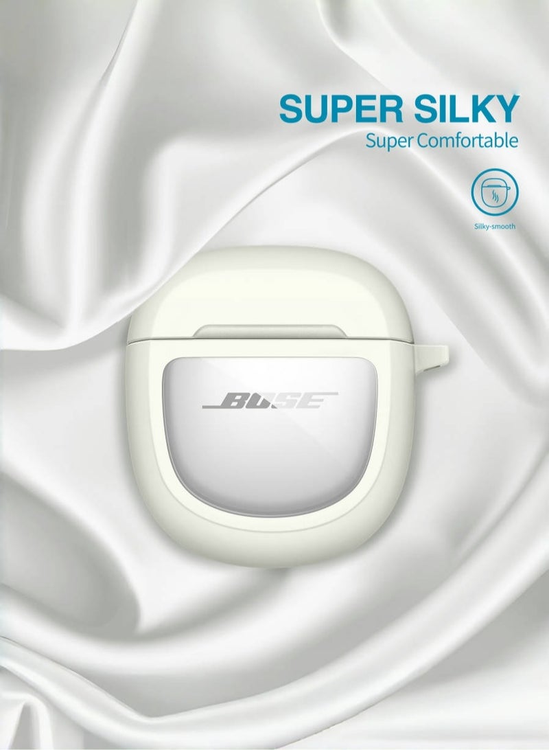for Bose QuietComfort Ultra 2023 Case & Bose QuietComfort Earbuds II 2022 Case, with Carabiner, White - Image 3