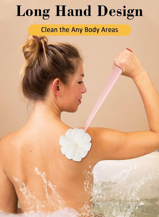 KIMEE 2-in-1 Body Bathing Brush with Soft Bristle and Loofah Body Back Scrubber Brush Massage Brushbath Scrubber Exfoliating and Cleansing - Long Handle Shower Bath Brush for Smooth, Glowing Skin - Image 2