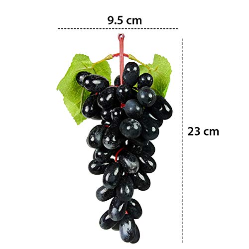Crystu Hanging Artificial Black Grapes with Leaves Plastic Fake Fruit Food Home Decor for Table Decoration Combo Pack of 1 pc - Image 5