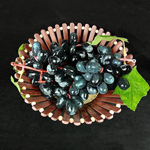 Crystu Hanging Artificial Black Grapes with Leaves Plastic Fake Fruit Food Home Decor for Table Decoration Combo Pack of 1 pc - Image 3