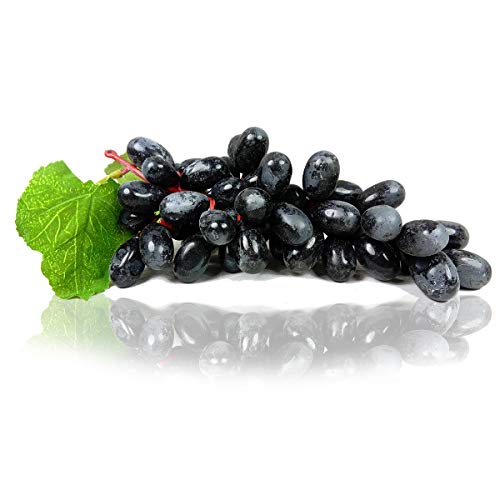 Crystu Hanging Artificial Black Grapes with Leaves Plastic Fake Fruit Food Home Decor for Table Decoration Combo Pack of 1 pc - Image 4