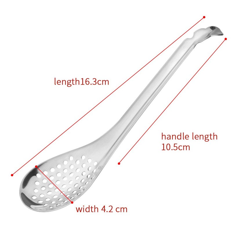 LINALL Spherification Spoon - Set of 2 Stainless Steel Spherification Spoon Molecular Slotted Bar Spoon Kitchen - KICW0071 (Silver) - Image 2