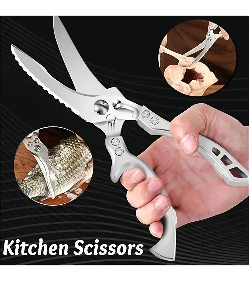 Stainless Steel Heavy Duty Poultry Shears Sharp Kitchen Scissors For Cutting Chicken Duck Goose And Fish Bones Effort Saving Multi Functional - Image 4