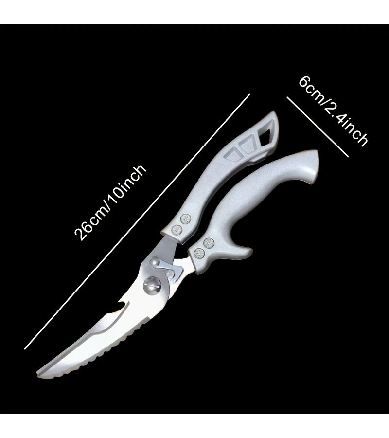 Stainless Steel Heavy Duty Poultry Shears Sharp Kitchen Scissors For Cutting Chicken Duck Goose And Fish Bones Effort Saving Multi Functional - Image 3