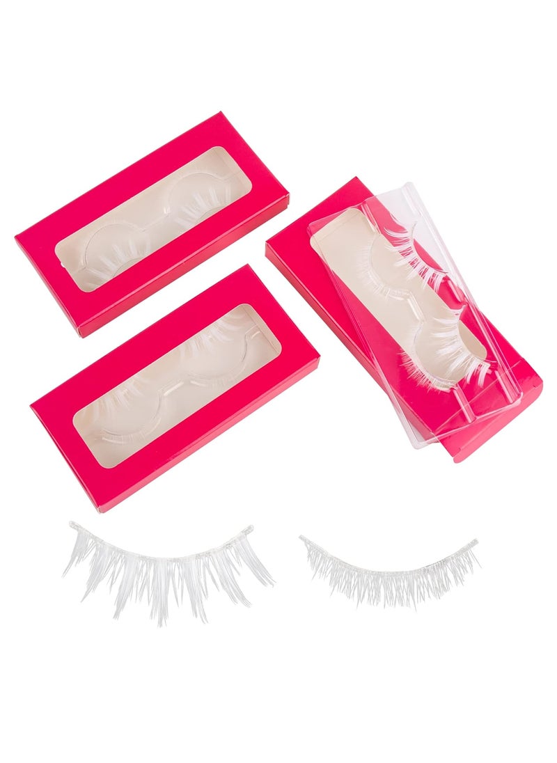 Framendino - Framendino, 3 Boxes Halloween White False Eyelashes 3D Makeup Fake Lashes for Women Girls - Image 1