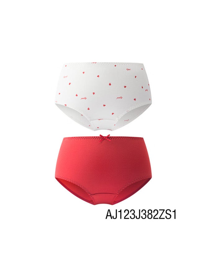Aimer Kids Girls' Boxer Briefs For Teens, 2-pack Developmental Antibacterial Underwear [modal] Red Love Heart 160