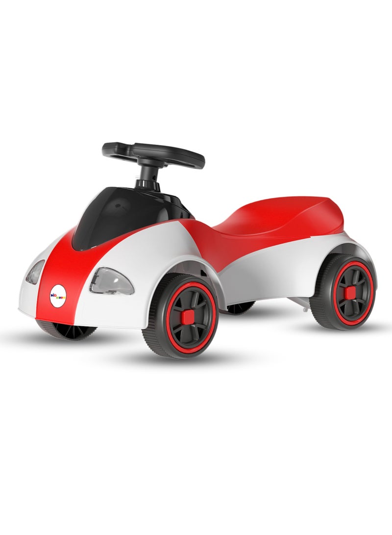 ام جي ركوب السيارات المتأرجحة | الموسيقى وإضاءة LED للسيارة المتأرجحة والأرجوحة والالتواء | إطارات ويسبر ووظائف جديدة | مركبة للأطفال من عمر 2-5 سنوات، أحمر أبيض - Image 1
