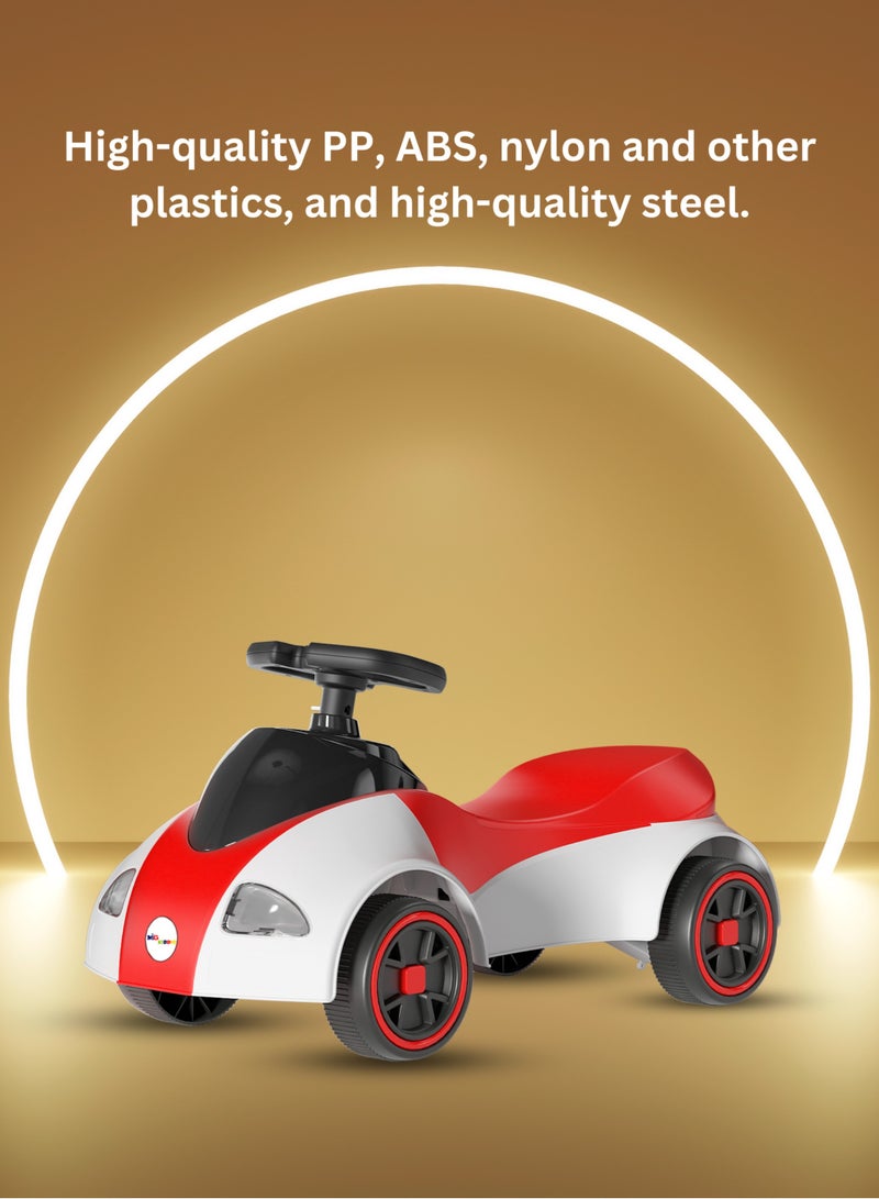 ام جي ركوب السيارات المتأرجحة | الموسيقى وإضاءة LED للسيارة المتأرجحة والأرجوحة والالتواء | إطارات ويسبر ووظائف جديدة | مركبة للأطفال من عمر 2-5 سنوات، أحمر أبيض - Image 3