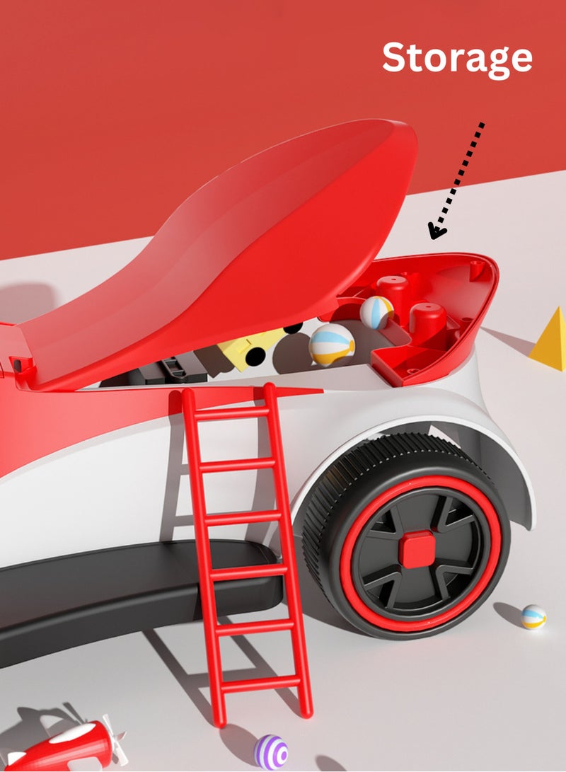 ام جي ركوب السيارات المتأرجحة | الموسيقى وإضاءة LED للسيارة المتأرجحة والأرجوحة والالتواء | إطارات ويسبر ووظائف جديدة | مركبة للأطفال من عمر 2-5 سنوات، أحمر أبيض - Image 5