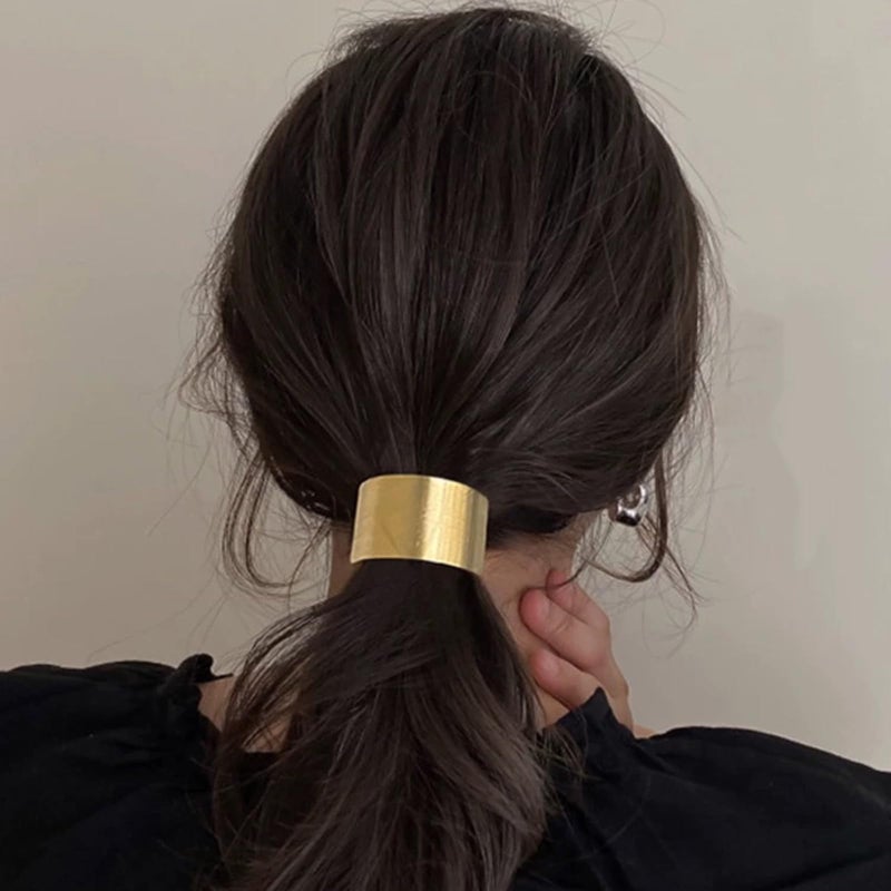 YYKITCHEN Metal Ponytail Hair Clips Gold Ponytail Holder Cuffs,Retro French Barrettes Large For Women Girls Long Thick Curly Hair Decorative Accessories - Image 4
