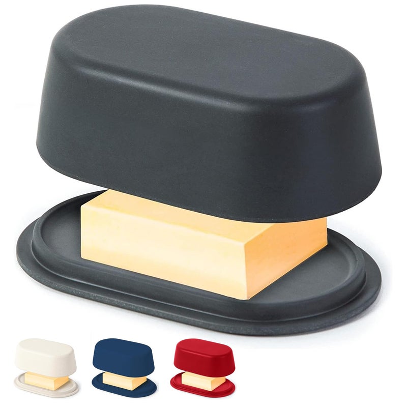 Cooler Kitchen Modern Bamboo Butter Dish with Lid - Dishwasher Safe - Perfectly Sized For Large European Style Butters - Image 1