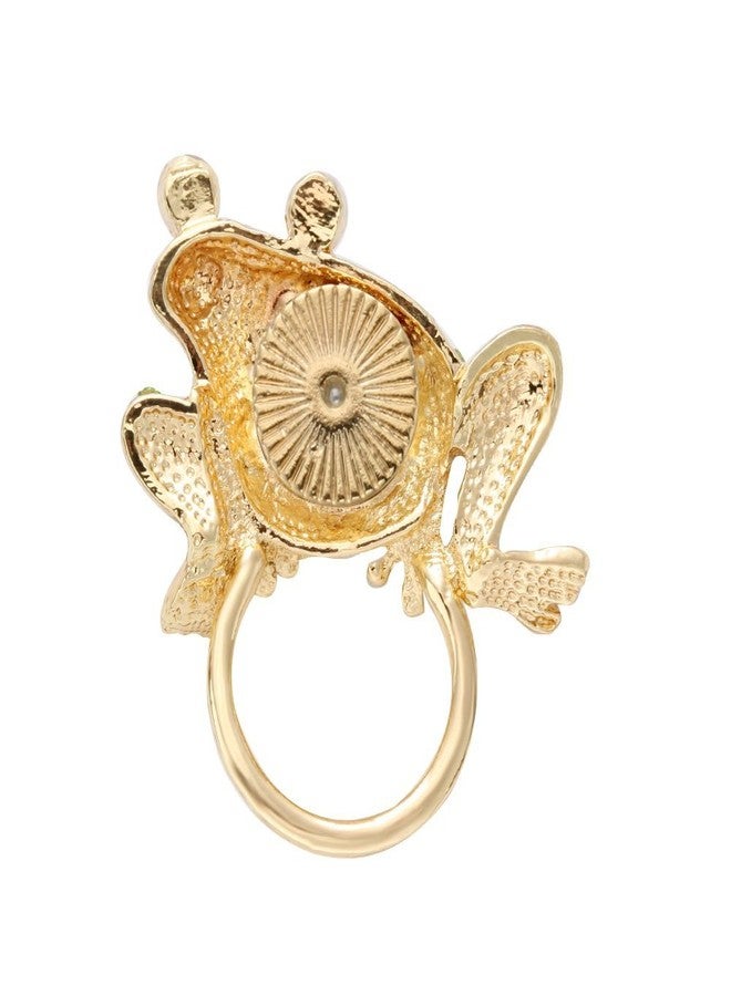 NOUMANDA Gold Color Green Crystal Lovely Frog Magnetic Clip Holder Magnetic Eyeglass Holder Pin Jewelry - Image 2