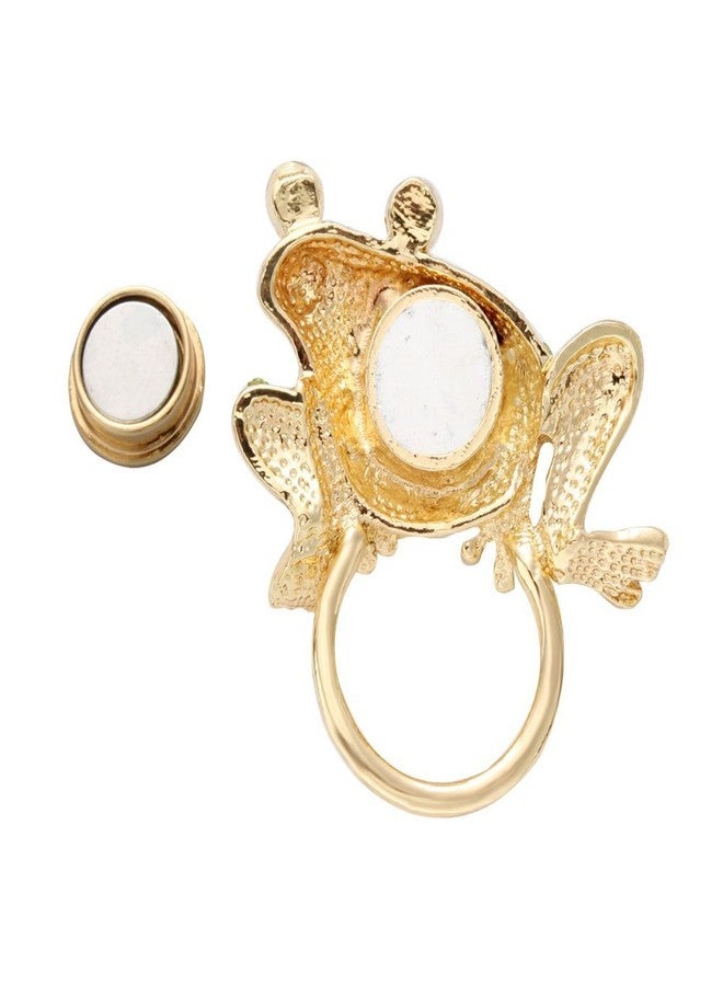 NOUMANDA Gold Color Green Crystal Lovely Frog Magnetic Clip Holder Magnetic Eyeglass Holder Pin Jewelry - Image 3