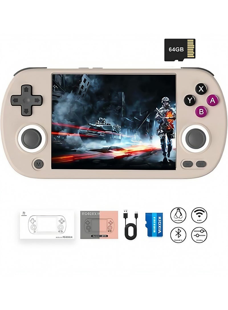 ANBERNIC  RG40XX H Retro Handheld Game Consoles 64 TF Card Preloaded Games 5000+ Portable Gaming Console Linux 64-bit System 4.0'' IPS Screen WiFi Bluetooth HD and TV Output Grey - Image 1