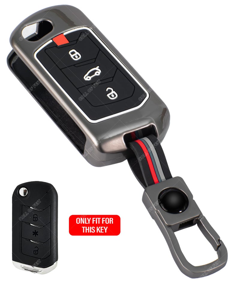Coll of Fest Coll of Fest Premium Key Cover for Compatible with Mahindra Scorpio N | 3Xo | Xuv 300 | Marazzo | Xuv 700 | Xuv 400 Ev | Bolero | Thar 3 Button Flip Key Glow in the Dark - Image 5