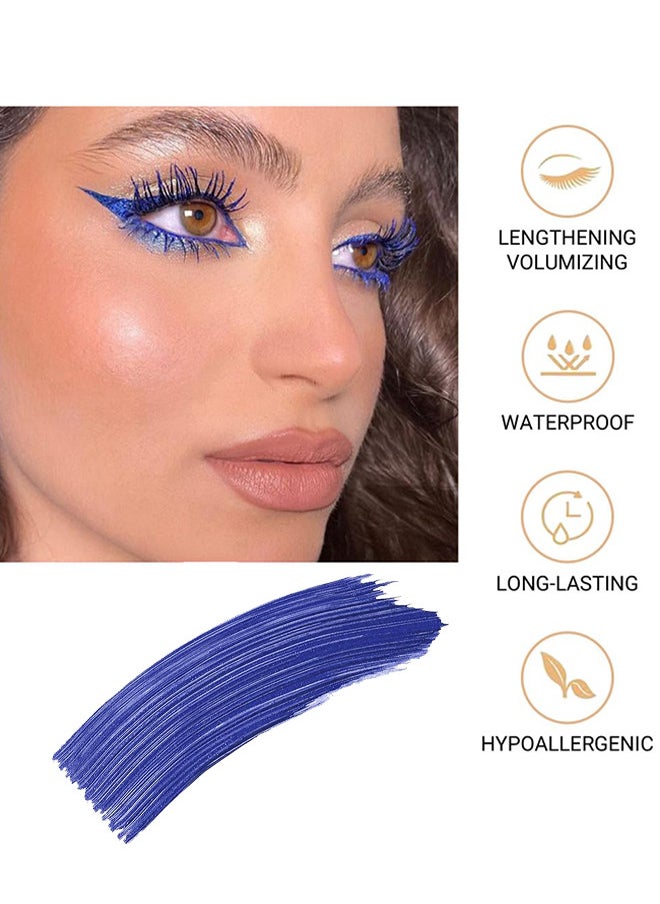 Vibely - Lake Blue Mascara Eye Makeup Colored Mascara Waterproof Fast Dry Eyelashes Volumizing Lengthening Eye Lashes No Smudging - No Clumping - Image 1
