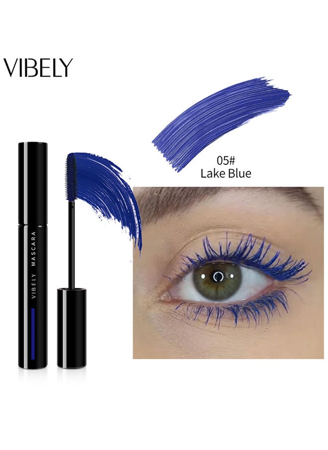 Vibely - Lake Blue Mascara Eye Makeup Colored Mascara Waterproof Fast Dry Eyelashes Volumizing Lengthening Eye Lashes No Smudging - No Clumping - Image 1