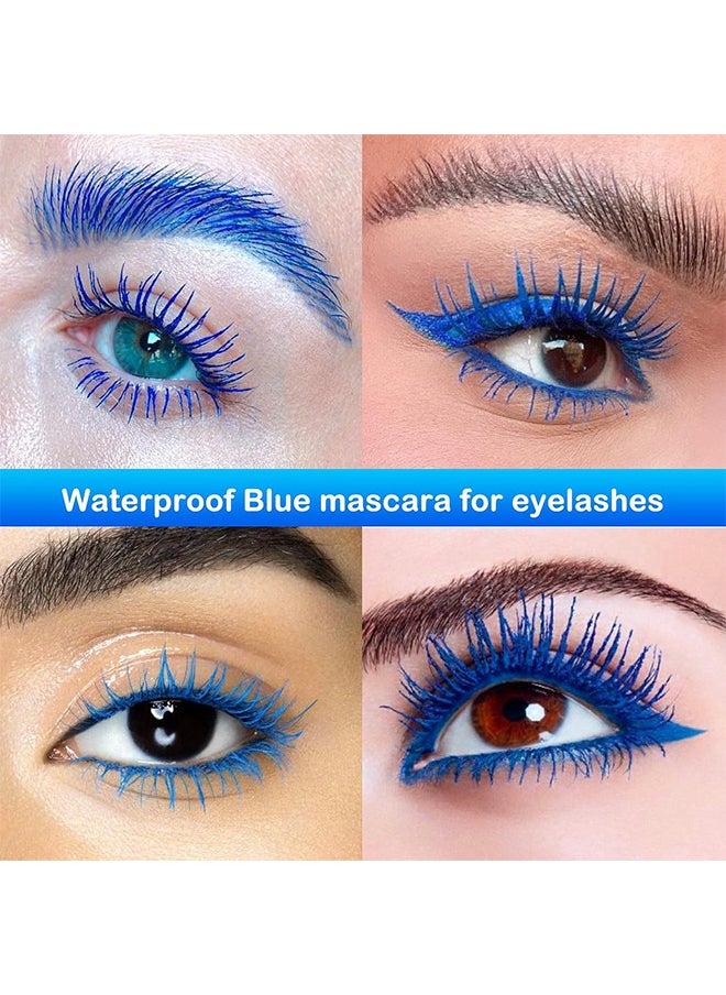 Vibely - Lake Blue Mascara Eye Makeup Colored Mascara Waterproof Fast Dry Eyelashes Volumizing Lengthening Eye Lashes No Smudging - No Clumping - Image 1