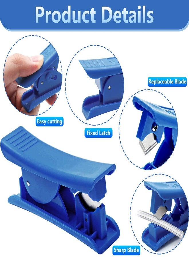 Rierdge 3 Pcs PTFE Tubing Cutter, RO Tubing Cutter Cut up to 3/8 Inch OD Tube Accurate Tubing Cutting Tool for Nylon Plastic PVC PU Plastic Hose Pipe Tube (Blue) - Image 2