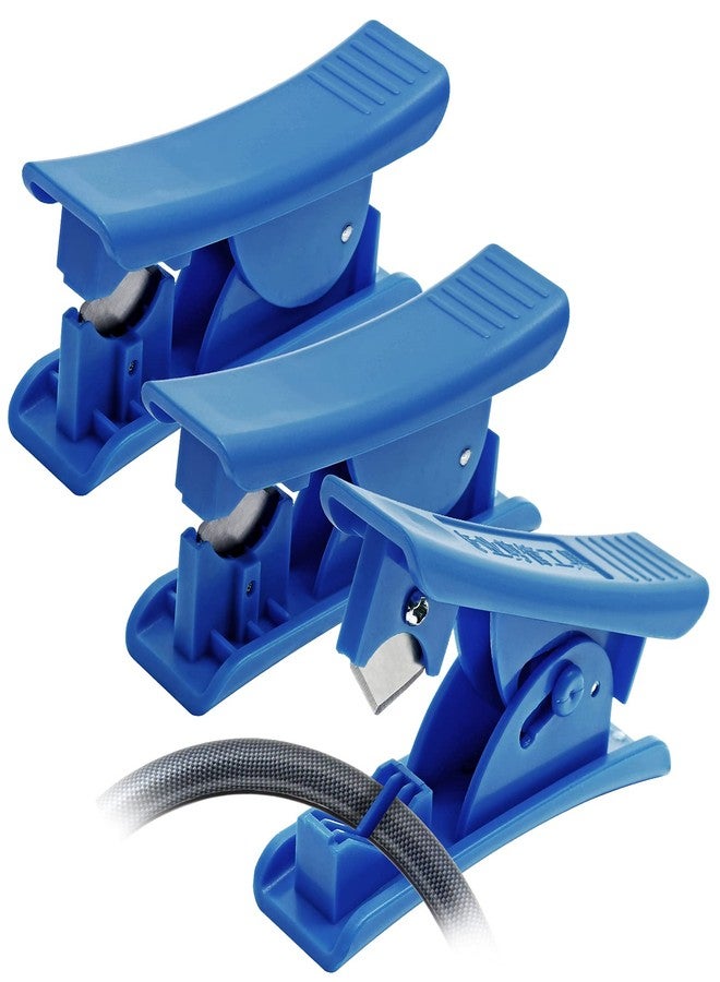 Rierdge 3 Pcs PTFE Tubing Cutter, RO Tubing Cutter Cut up to 3/8 Inch OD Tube Accurate Tubing Cutting Tool for Nylon Plastic PVC PU Plastic Hose Pipe Tube (Blue) - Image 1