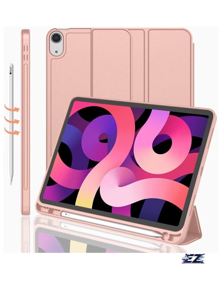 SmartGrist iPad Air 11 Inch Case M2 2024 – iPad Air 5th/4th Generation Case 2022/2020 10.9 Inch with Pencil Holder, Trifold Stand Smart Case – Baby Pink, Stylish, Slim, and Protective Design for iPad - Image 1