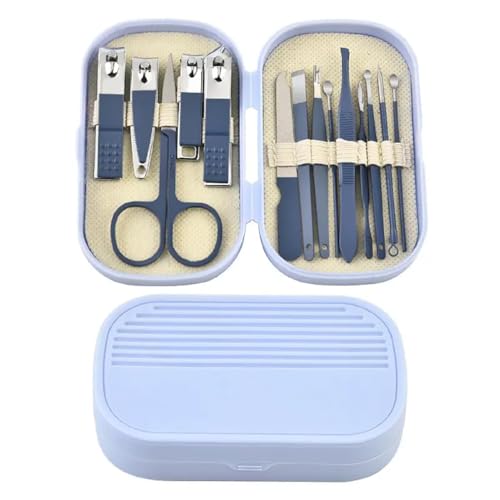 CEPLO 14-Piece Manicure Set Nail Clipper Kit – Stainless Steel Nail Care Tools for Hands & Feet, Professional Grooming Kit for Men & Women, Sharp Toenail & Fingernail Clippers, Travel Gift Set (BLUE) - Image 5