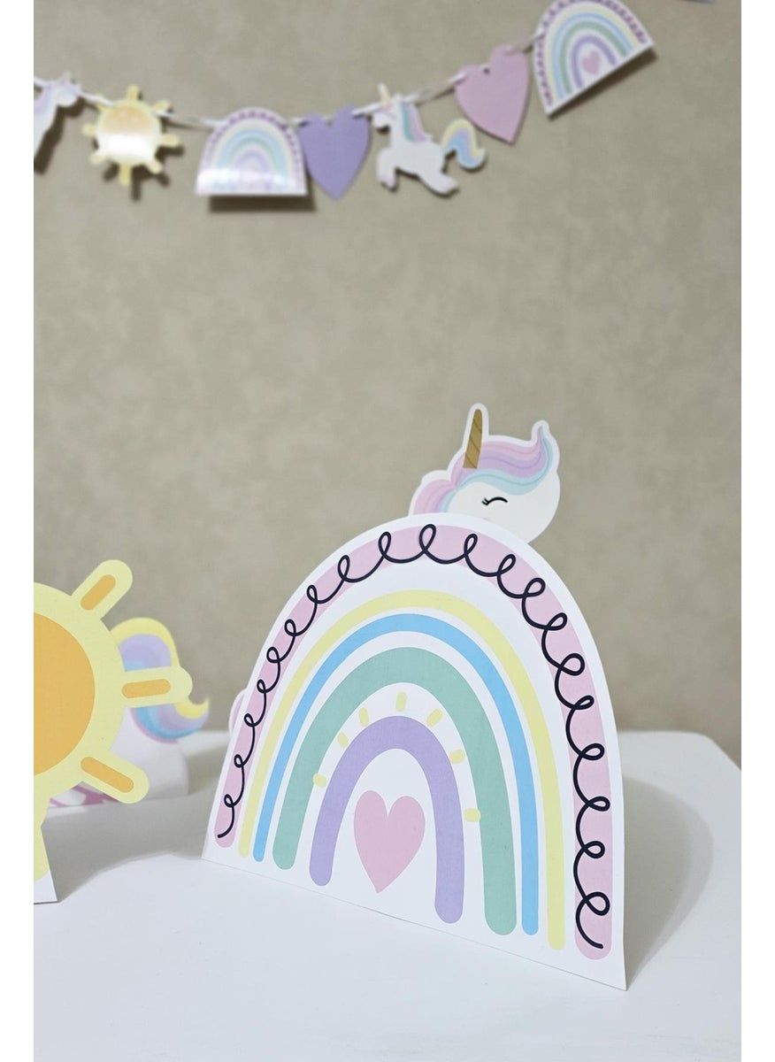 Rainbow Unicorn Theme Standing Board Set Rainbow Concept Birthday Table Top Boards - pzsku/ZFD29AF100FA29368A623Z/45/_/1730917272/a63f878c-a618-4b36-affd-dcb7029adf85