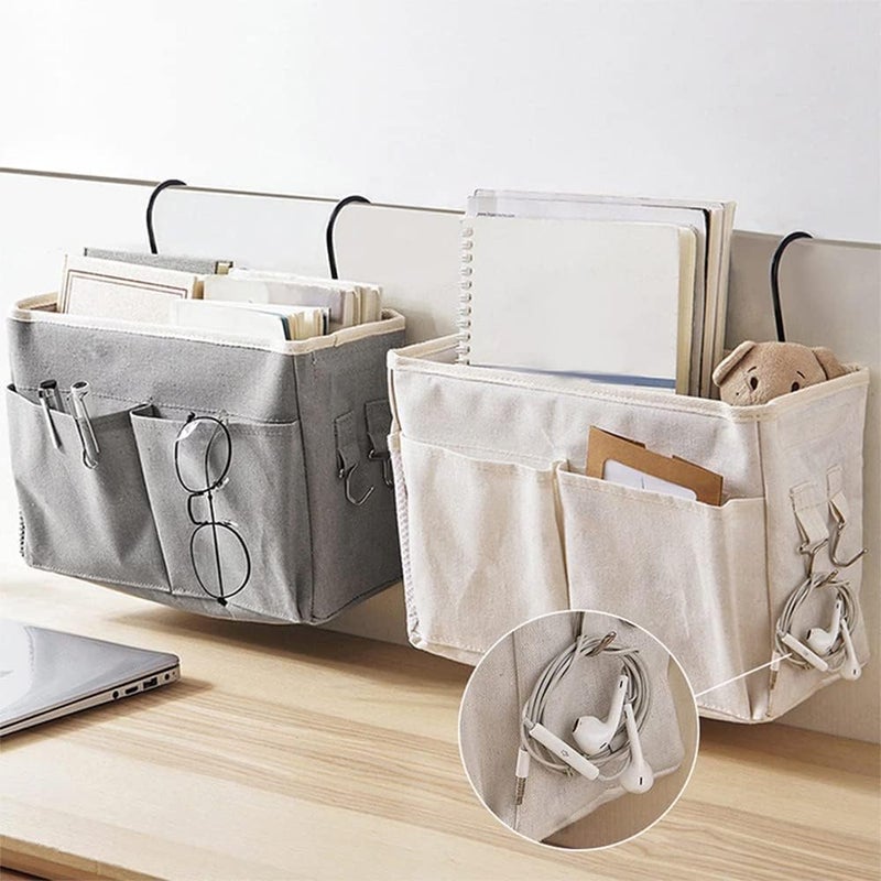 Himart HIMART Bedroom Accessories Hanging Bedside Caddy Bedroom Organiser Dorm bed hanging basket Hostel Essentials Bed Side Storage Organiser Multipurpose cloth hanging shelf  - Image 4